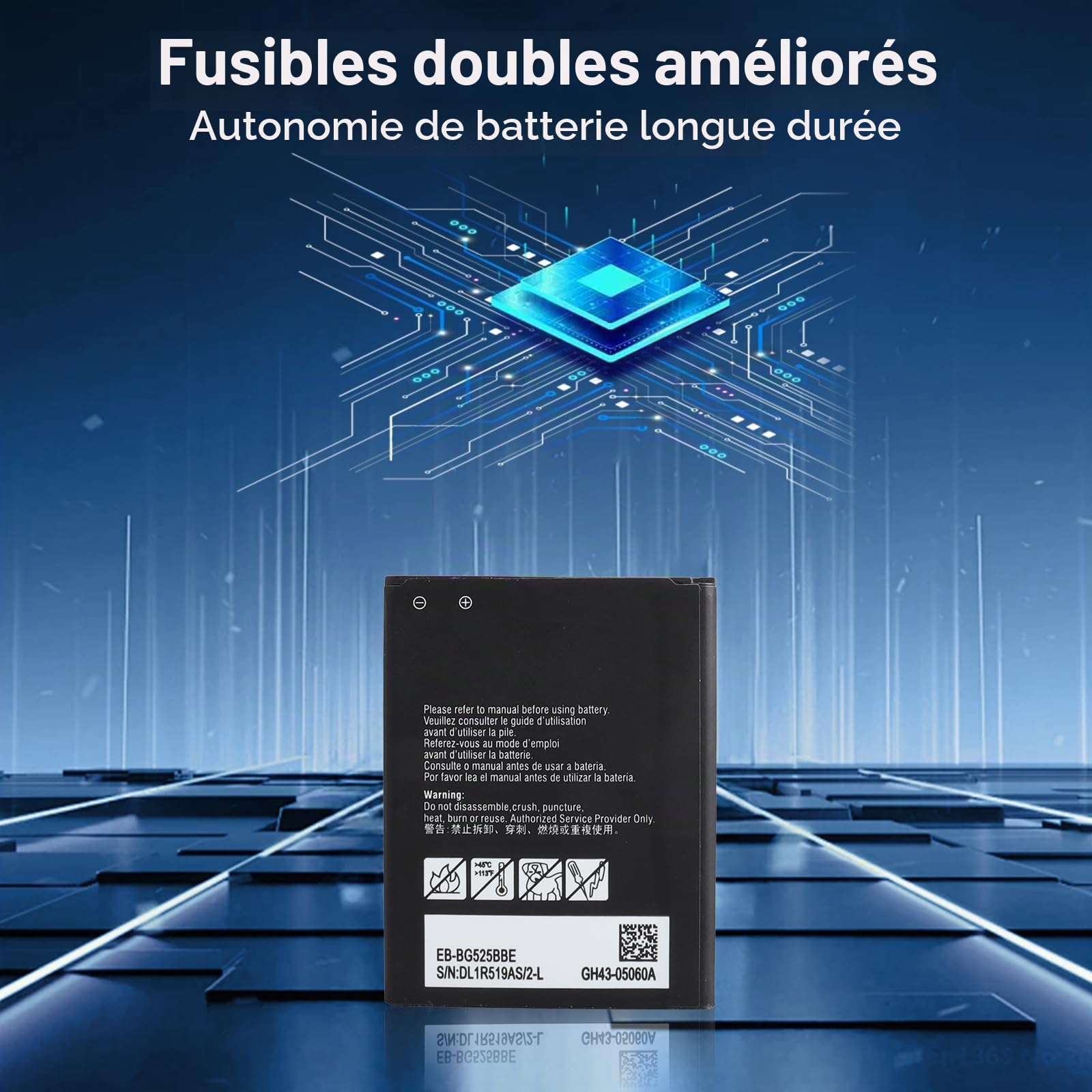 Batterie pour Samsung Galaxy Xcover 5, 3000mAh Batterie d'origine de Remplacement Samsung pour Galaxy Xcover 5 EB-BG525BBE, Cellule Li-ION Haute Densité