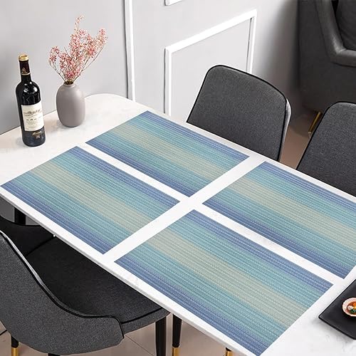 Miniatura 5 de PIGCHCY Manteles individuales lavables de vinilo, elegantes manteles individuales resistentes al calor para mesa de comedor, juego de 6 unidades,