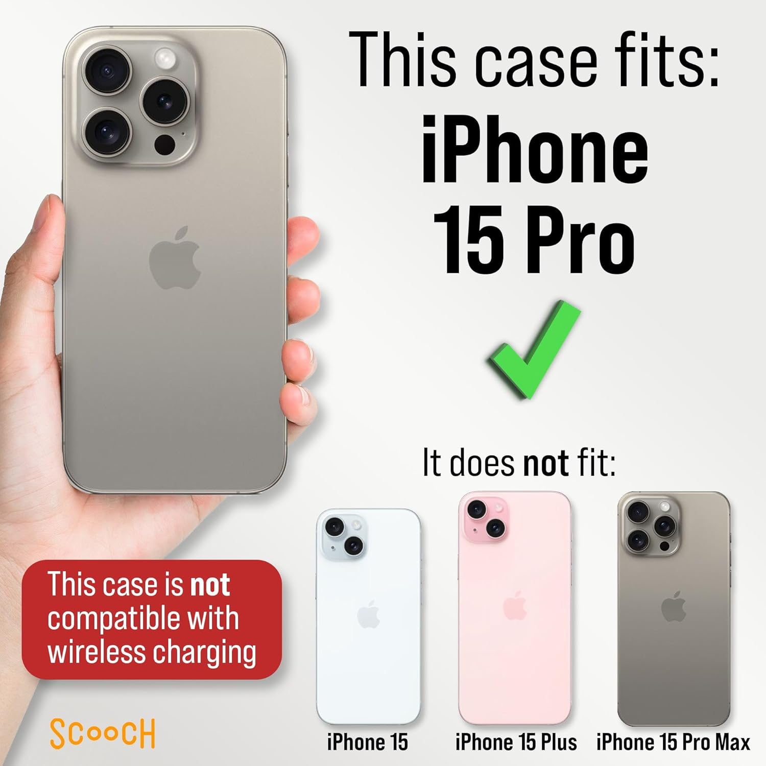 Scooch for iPhone 15 Pro Case with Card Holder, Wingmate Wallet Case with Hidden Card Slot and RFID Protection for up to 4 Cards, 10-Foot Drop Protection, Black - Image 4