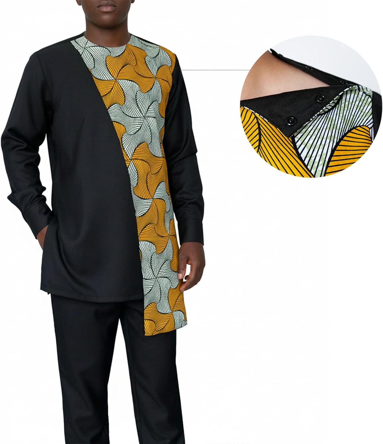 African Suits for Men Patchwork 2 Piece Set Fashion Outfit Nigerian Dashiki Attire Wedding Clothing Tracksuits