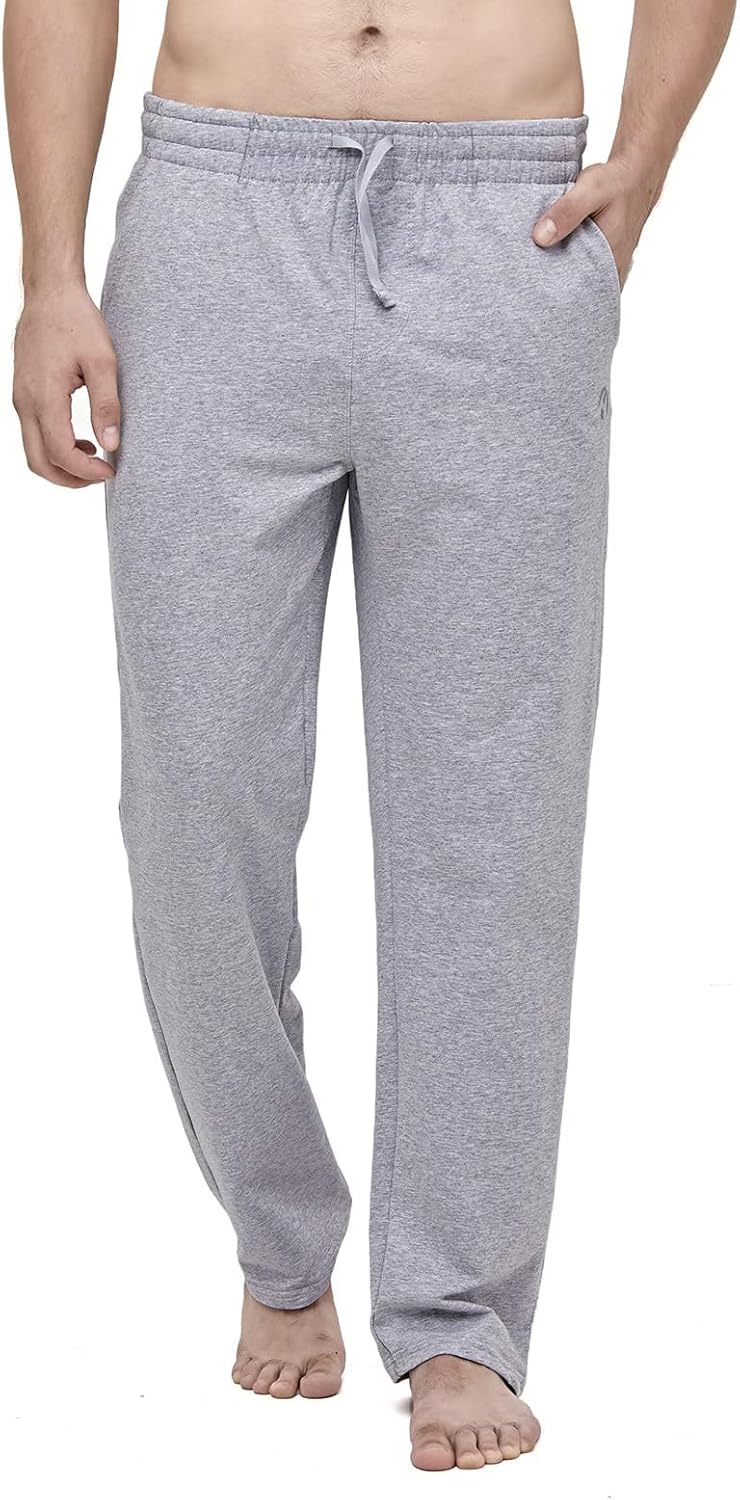HMIYA Men's Cotton Yoga Sweatpants - Casual Lounge Baggy Pants Athletic Jersey Pants with Open Bottom and Pockets