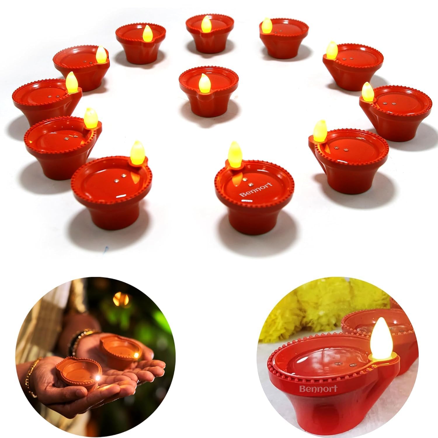 Bonzella 24 Pcs Water Sensor Diya Lights Electric Flameless & Smokeless LED Diyas | Eco-Friendly Led Diyas Candle Warm Ambient Lights for Home Decor, Diwali Festivals Decoration,Christmas,New Year(24) (B0CXM6FQZR) Amazon Price History, Amazon Price Tracker