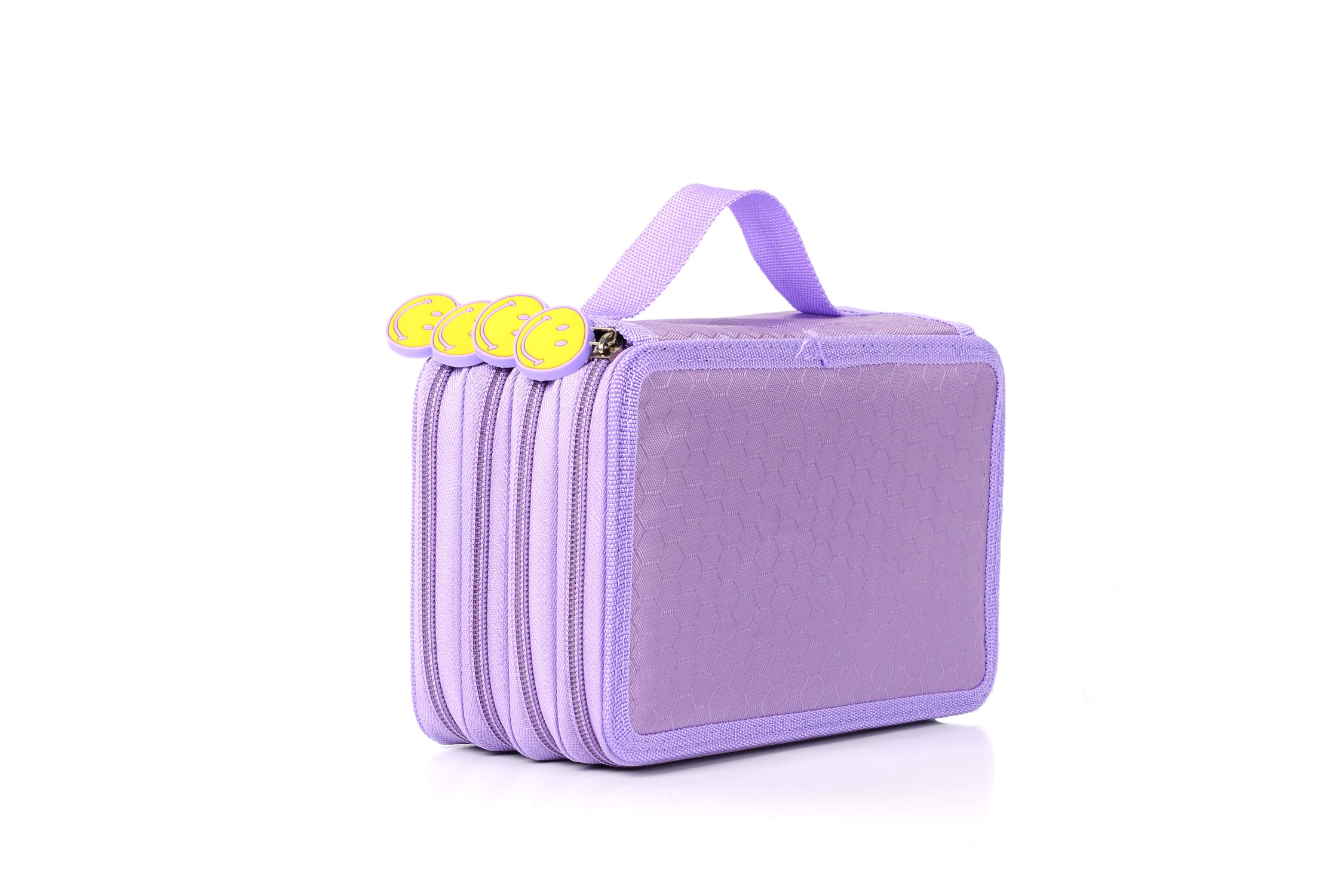 Becho Multifunction Zipper Pencil Case with Multi-Layer Separation High Capacity Smile Holder Pouch Pen Bag Colored Pencil Pen Box 72 Slots (Purple)