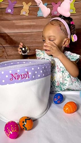 Miniatura 7 de Cesta de Pascua personalizada suave y ligera (morado)