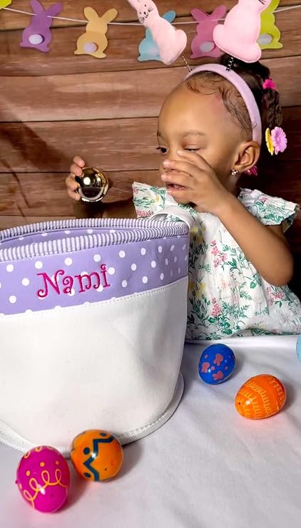 Personalized Soft and Light Easter Basket (Baby Pink)