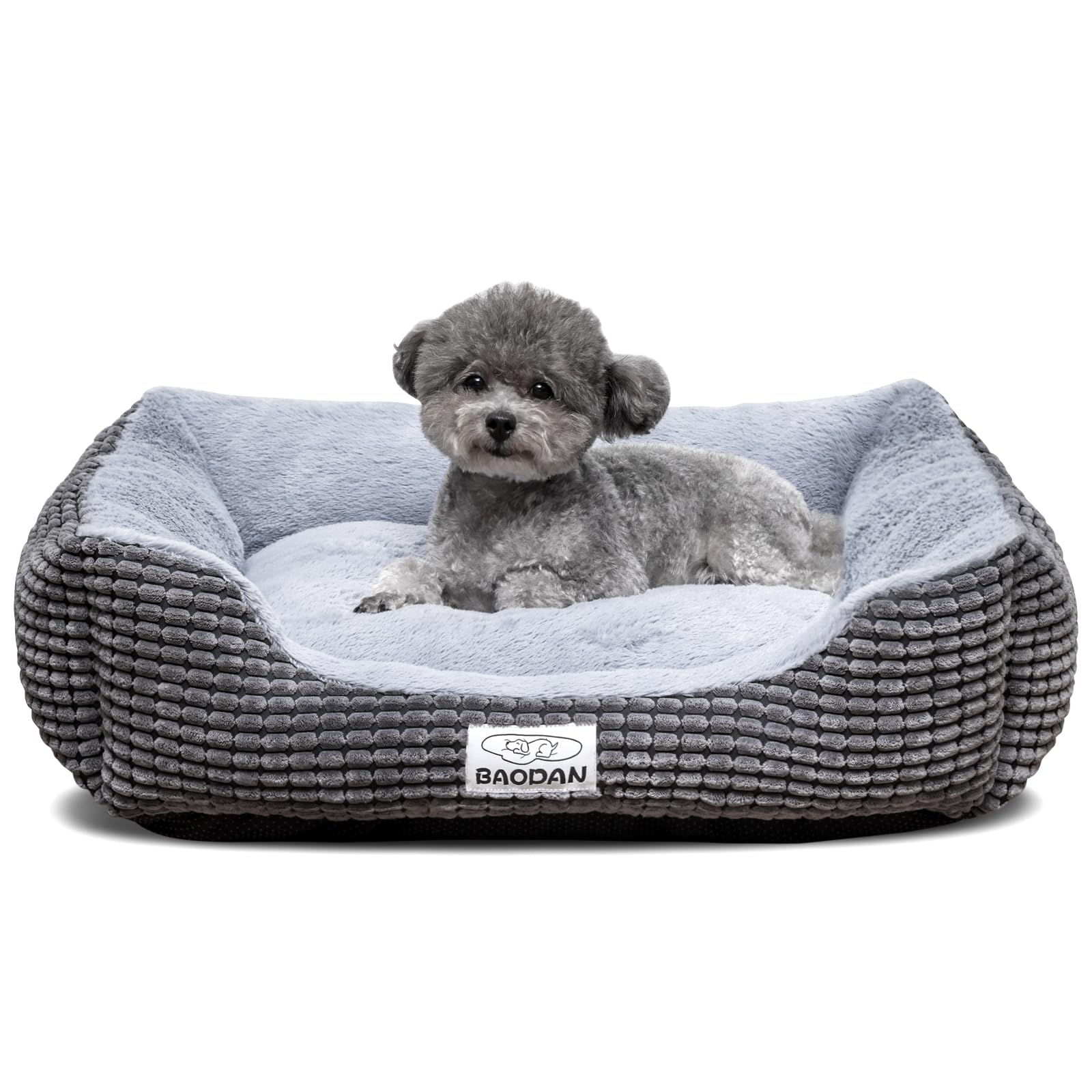 Baodan Dog Beds for Medium Large Dogs, Fluffy Cat Beds for Indoor Cats, Calming Pet Bed for Puppy and Kitty, Extra Soft & Machine Washable with