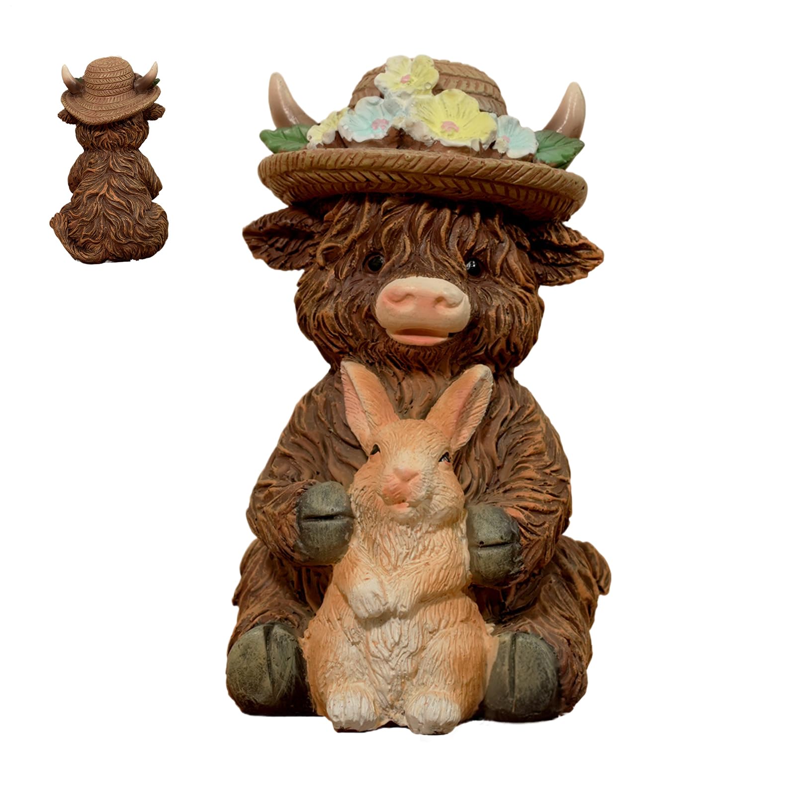 Figurine en résine avec lapin pour égayer un bureau ou une table vide