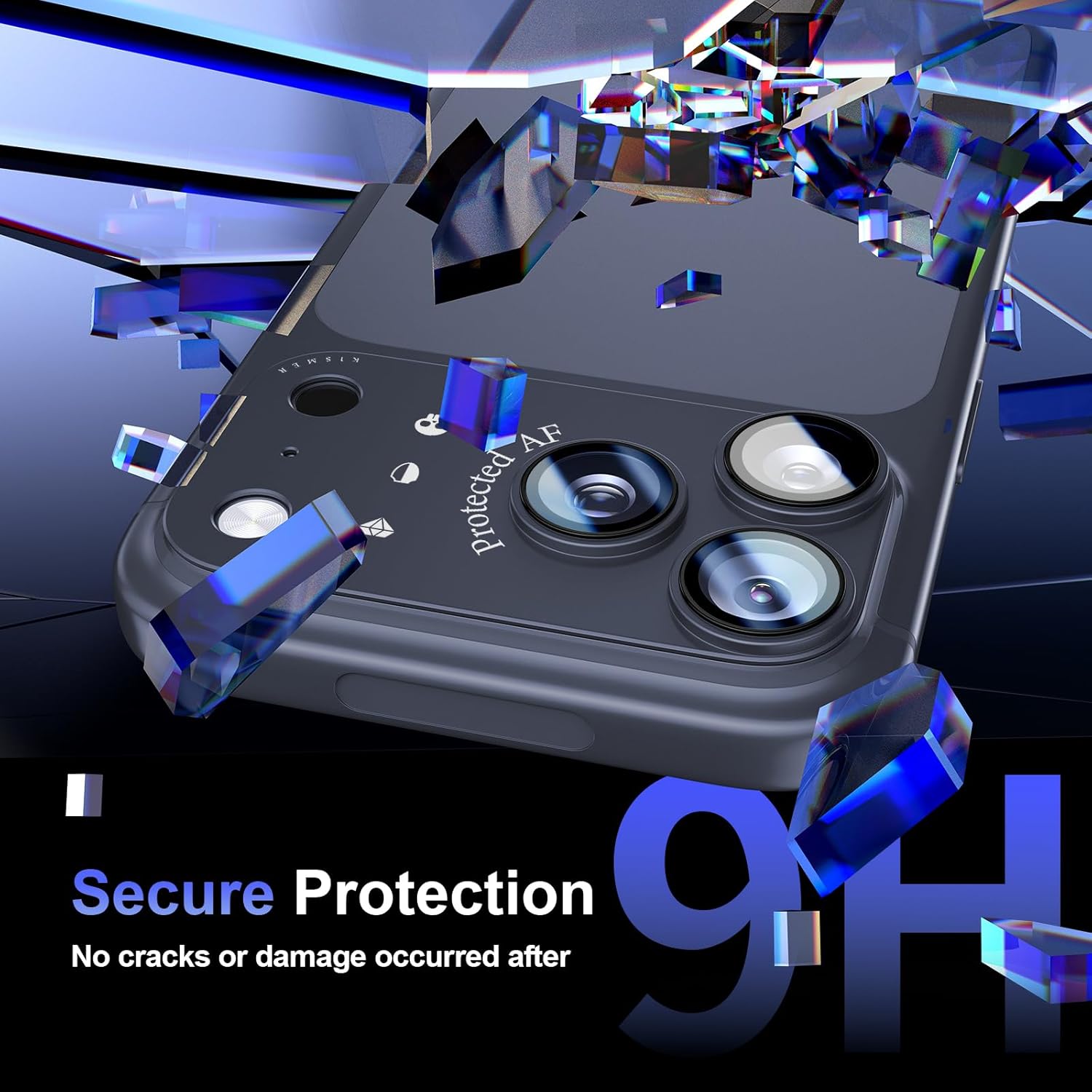 Lens Protector for phone17 Pro Max Camera, Aluminum Alloy Frame + 9H Sapphire Glass, Anti-Scratch HD Lens Cover with Funny text, Blue