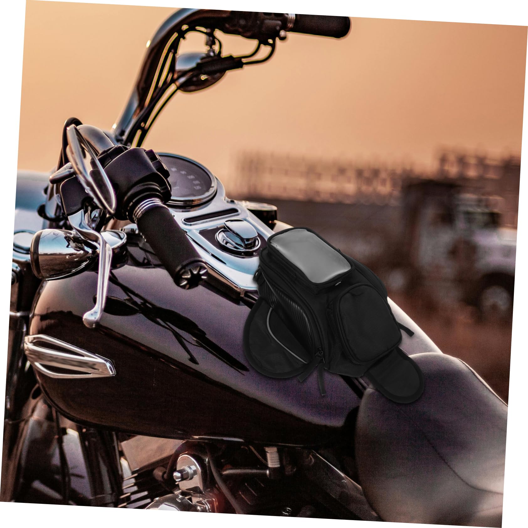 TOPBATHY Sacoche Sécurisé Grosse Magnétique Capacité Réservoir de Moto Imperméable, en Tissu Rangement pour Conduite