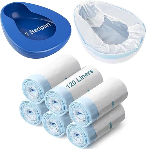 Bedpan Set with 120 Disposable Liners - These bedpans are