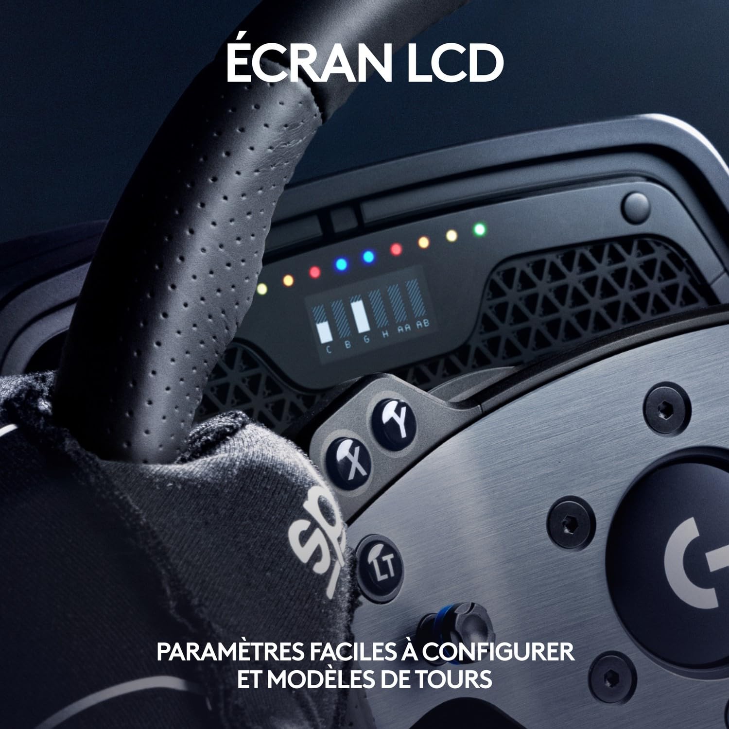 Logitech G PRO Racing Wheel pour PC, Direct Drive 11 Nm, TRUEFORCE, palettes magnétiques de changement de vitesse, double embrayage, écran OLED, relâche rapide, dispositions boutons PRO - Noir