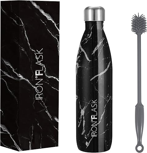 IRON FLASK - Botella de agua de hierro, estilo retro, 12 onzas, 17 onzas, 25 onzas, acero inoxidable aislado al vacío, frío y caliente, moderno, de