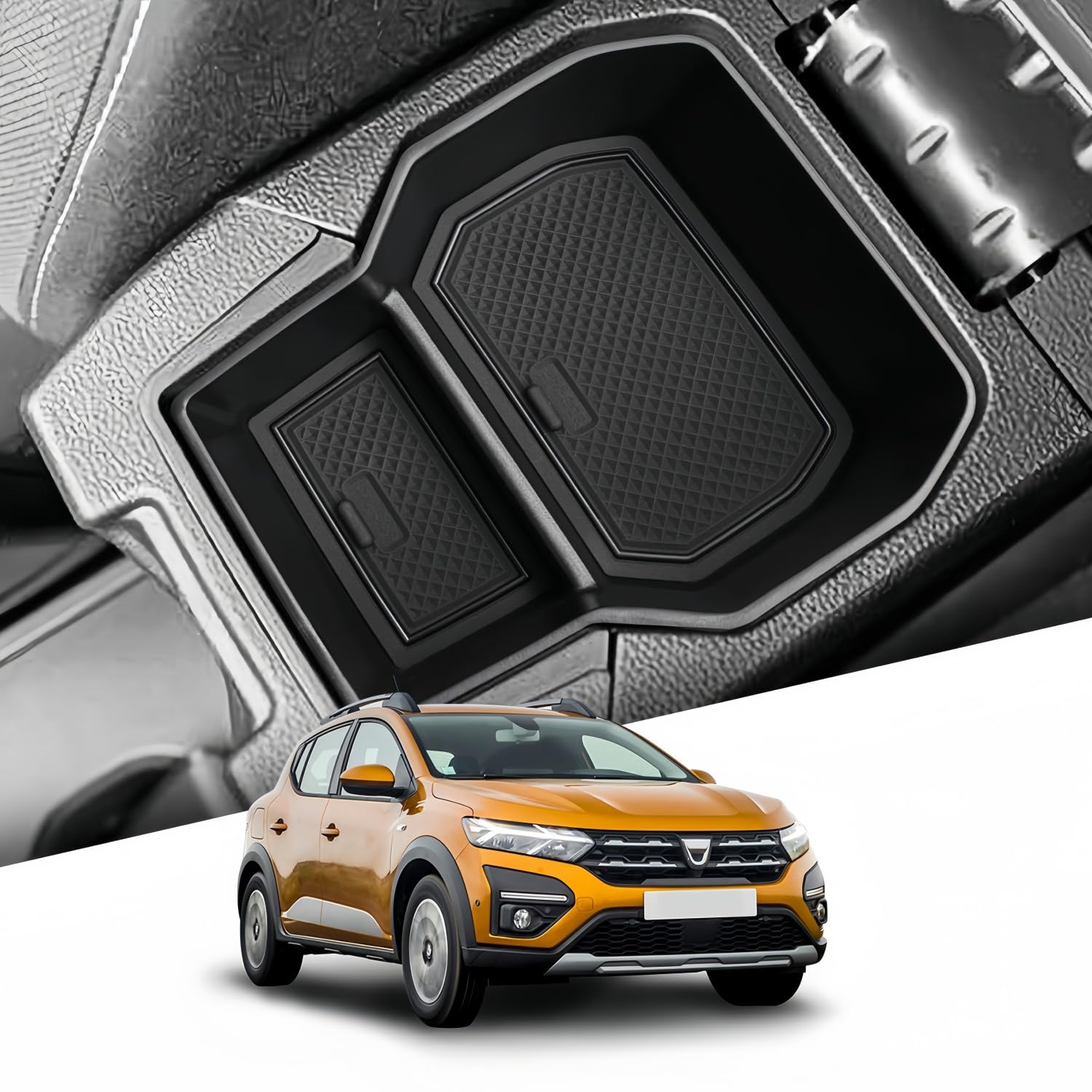Podłokietnik taca do Dacia Jogger | Hybrid | Extreme 2021-2024/2025, organizer do konsoli środkowej, przedłużenie podłokietnika (czarny)