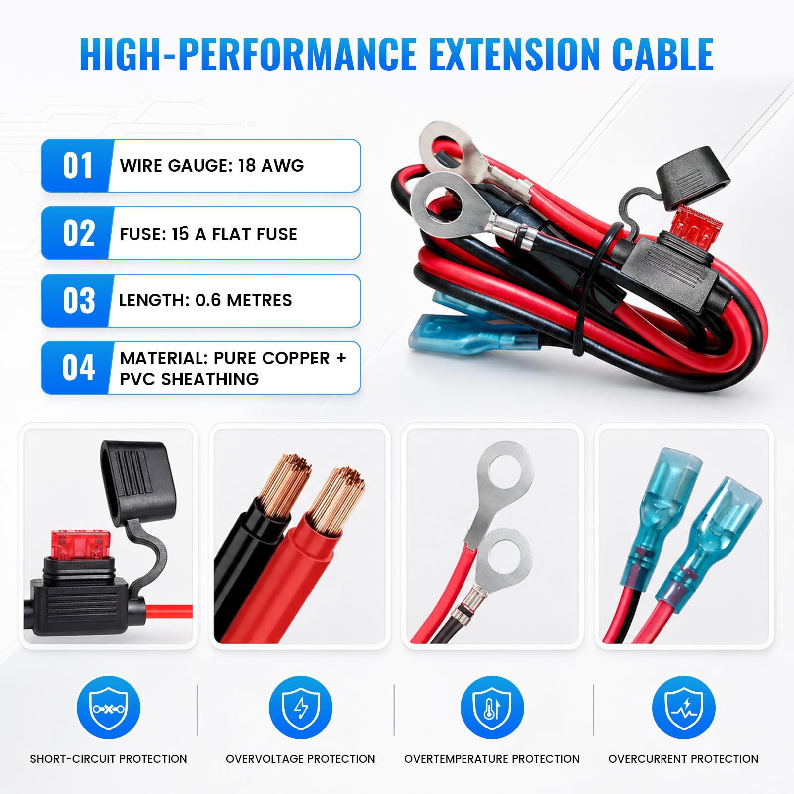 Enchufe USB C de 12 V, 100 W PD y 18 W QC, autocaravana, coche, enchufe USB