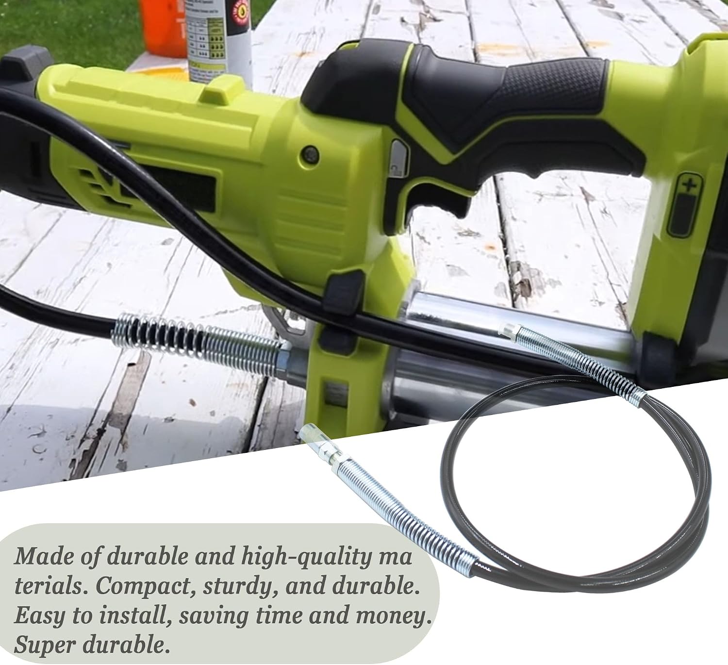 47" Grease Gun Hose for RYOBI P3410 & P163 18-Volt Grease Gun, Replacement for RYOBI Grease Gun Hose,Includes Coupler