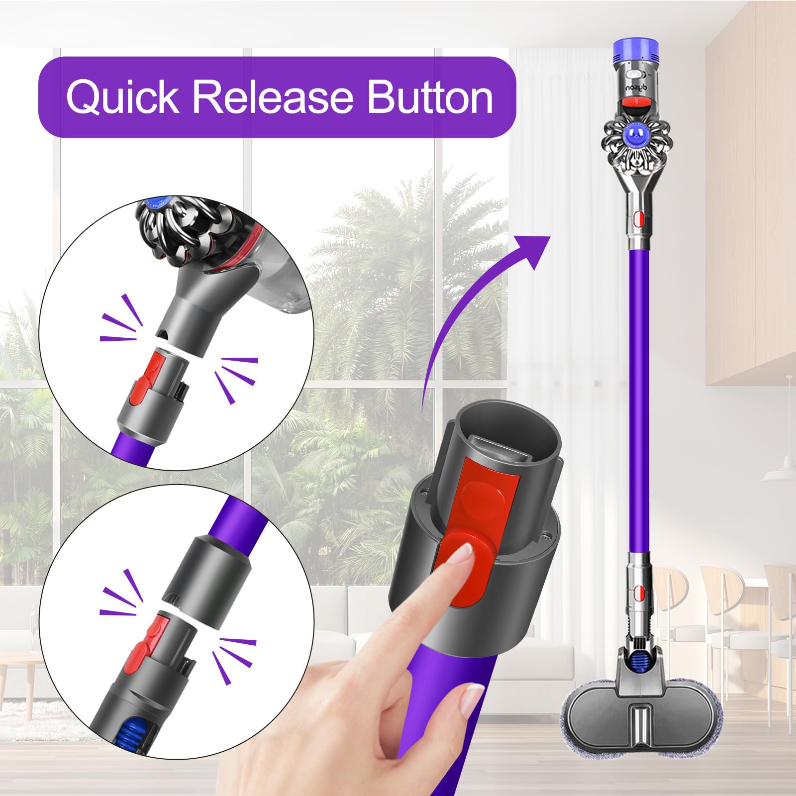 Verlängerungsrohr für Dyson V15 V11 V10 V8 V7 Saugrohr Ersatzteile Rohr Zubehör Staubsaugerrohr Teleskoprohr Schnellspanner Verlängerungsstange, 73cm