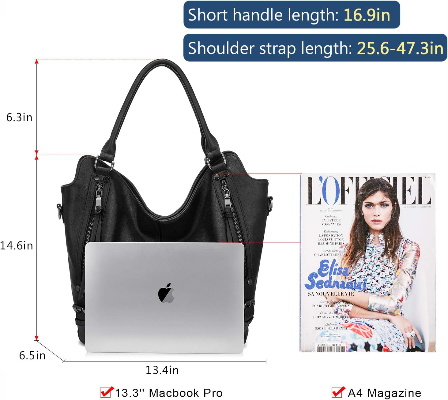 Concealed Carry Hobo Purse for Women Faux Leather Crossbody Shoulder Bags Large Tote Bag with Detachable Holster - Image 5