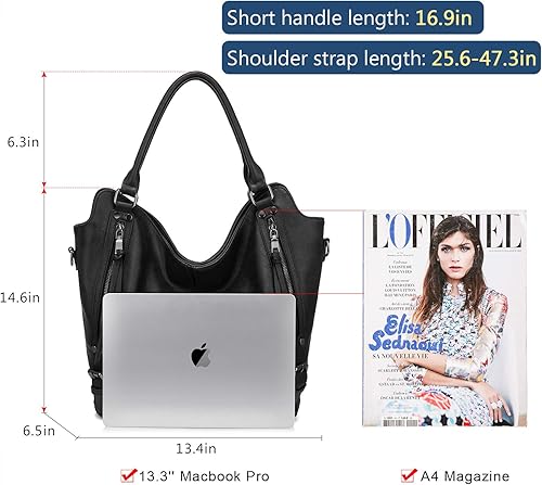 Miniatura 5 de Bolso de mano para mujer, de piel sintética, bolsos de hombro de moda, bolso grande y bolsos con correa ajustable para el hombro