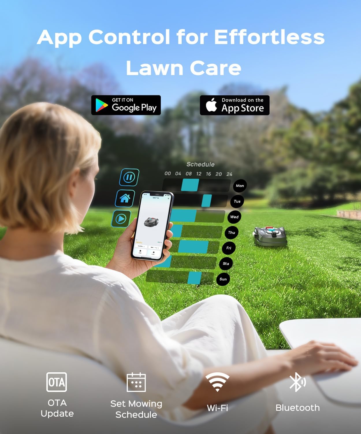2026 M800Plus GPS+3D Vision Cordless Robot Lawn Mower with Bow-Shaped Path Mowing, APP Control, Robotic Lawnmower with Obstacle Avoidance, Auto-Charging for Lawns up to 8611 sq.ft (Charcoal Grey)