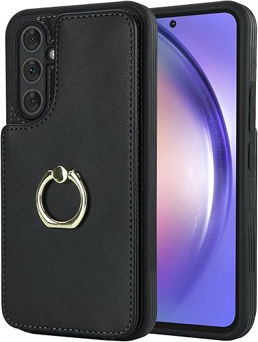 Miniatura 5 de Funda para Samsung Galaxy A54 5G con tarjetero, Galaxy A54 5G Funda tipo cartera para mujer, tarjetero de crédito, soporte de anillo, fundas tipo