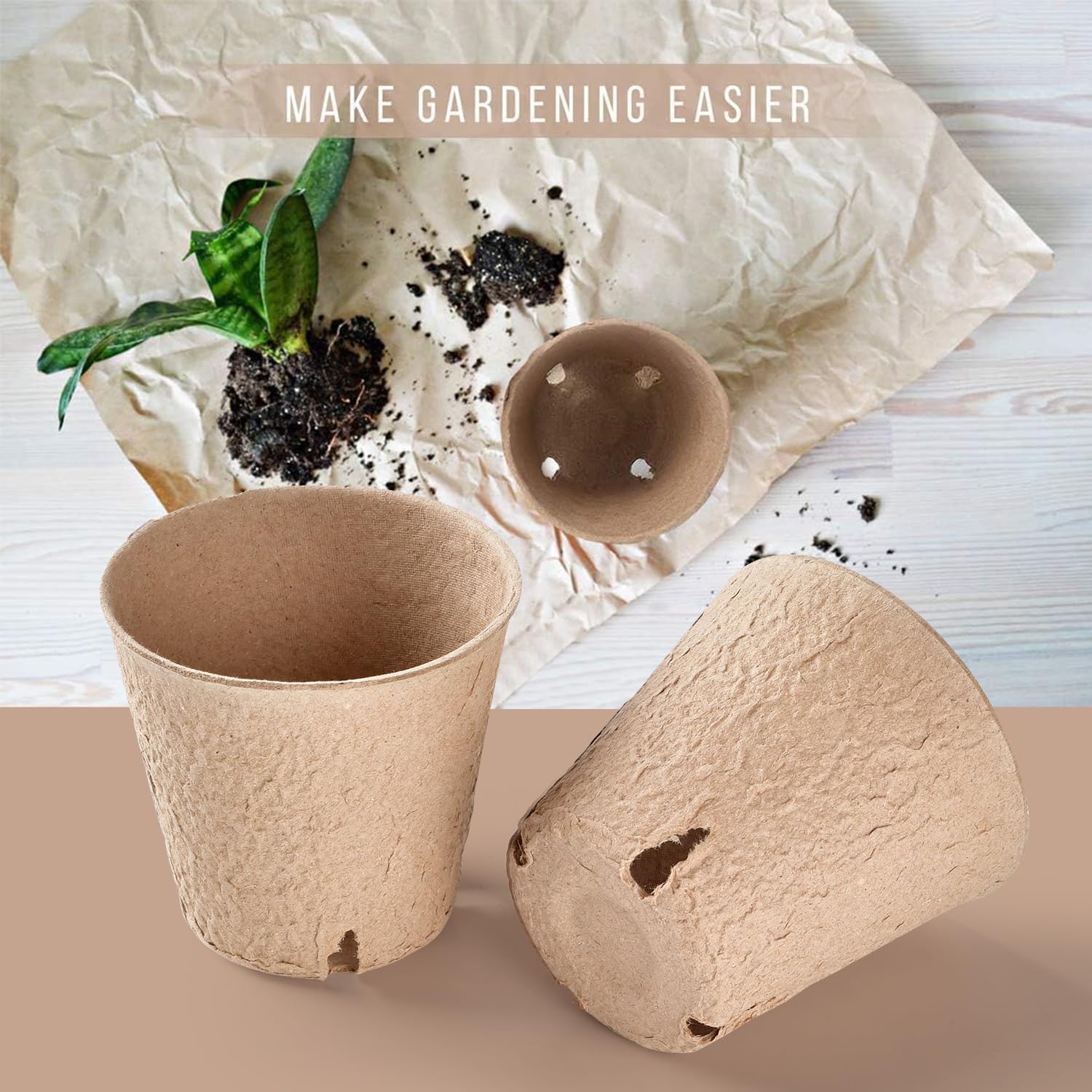 Lot 100 Pots De Semis Biodégradables 8 Cm - Kit Complet Avec Étiquettes Et Outils Pour Jardin Et Serre