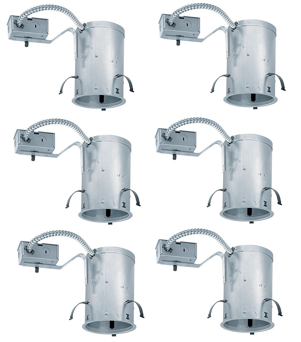 (Pack of 6) IC20R 5-inch IC Rated Remodel Universal Recessed Light Housing - Versatile, Efficient and Economic Lighting