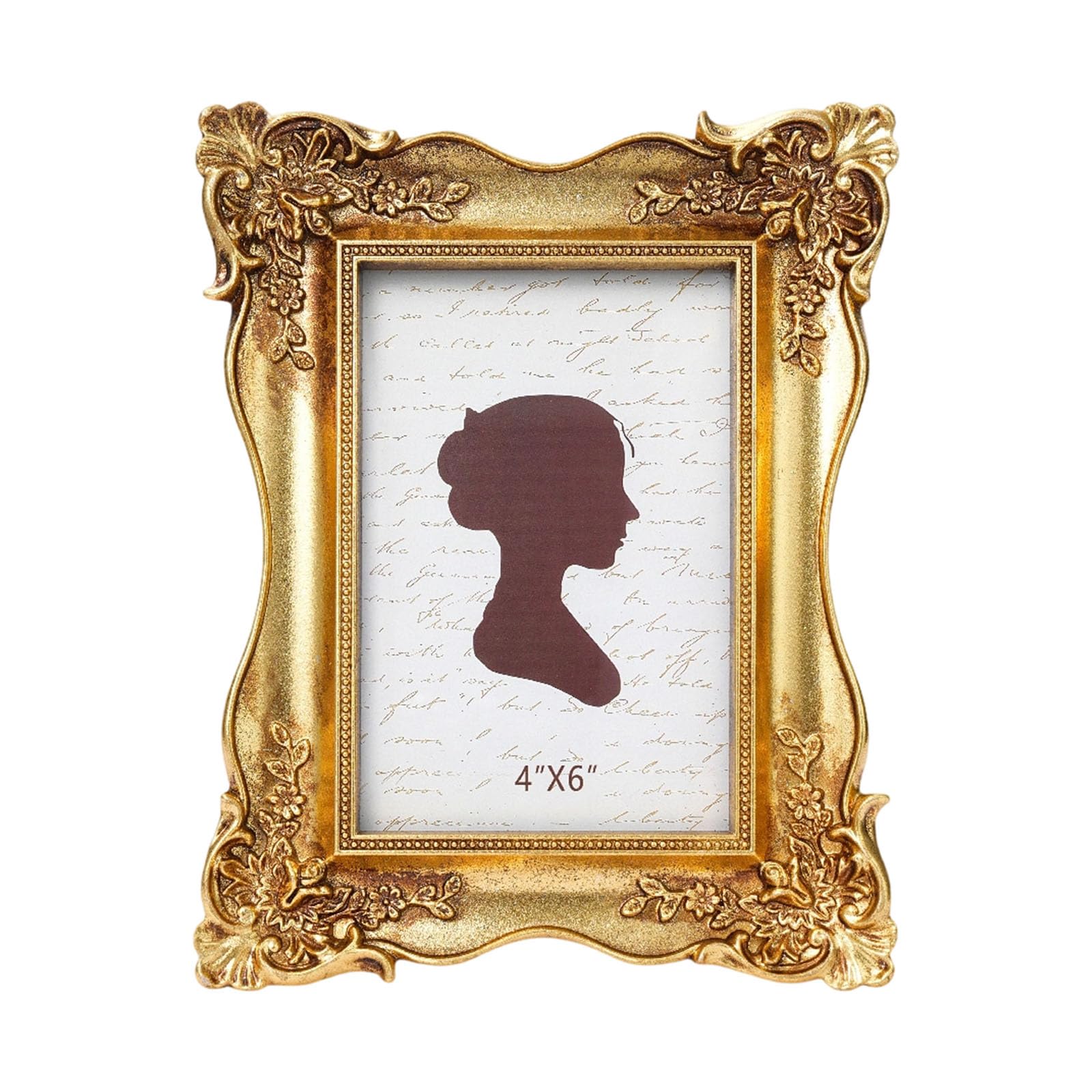 Antique Carved Resin Picture Frame with Hook and Stand for Wall Hanging or Tabletop Decors Antique Carved Resin Photo Frame