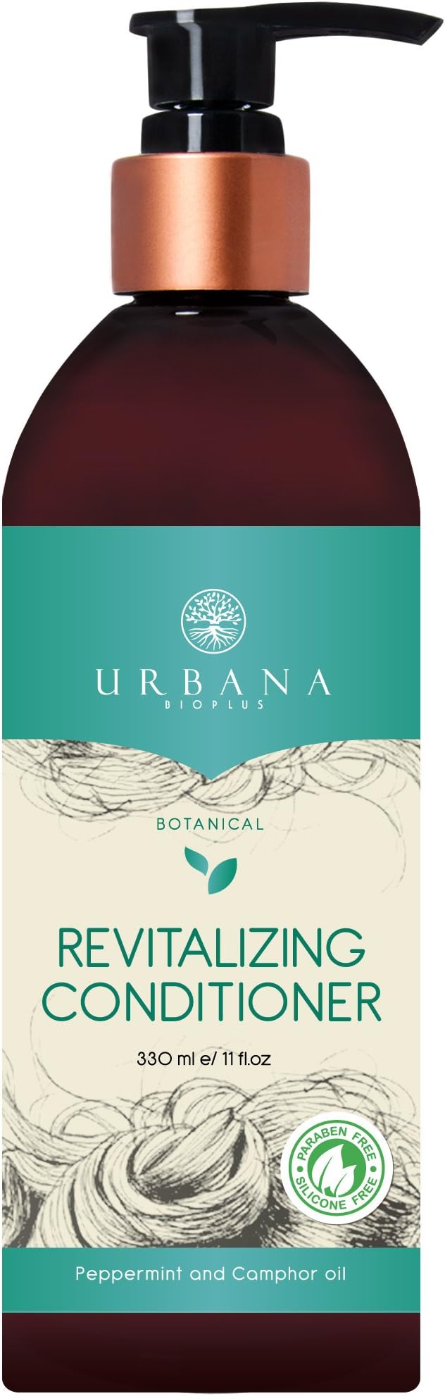 Botanical Revitalizing Conditioner, Sulfate Paraben Silicon Free Daily Natural Hair Care Healthy Smooth Mask Shine Hydrating Nourishing Repair Damaged Beauty Women, 330 ml / 11 fl oz