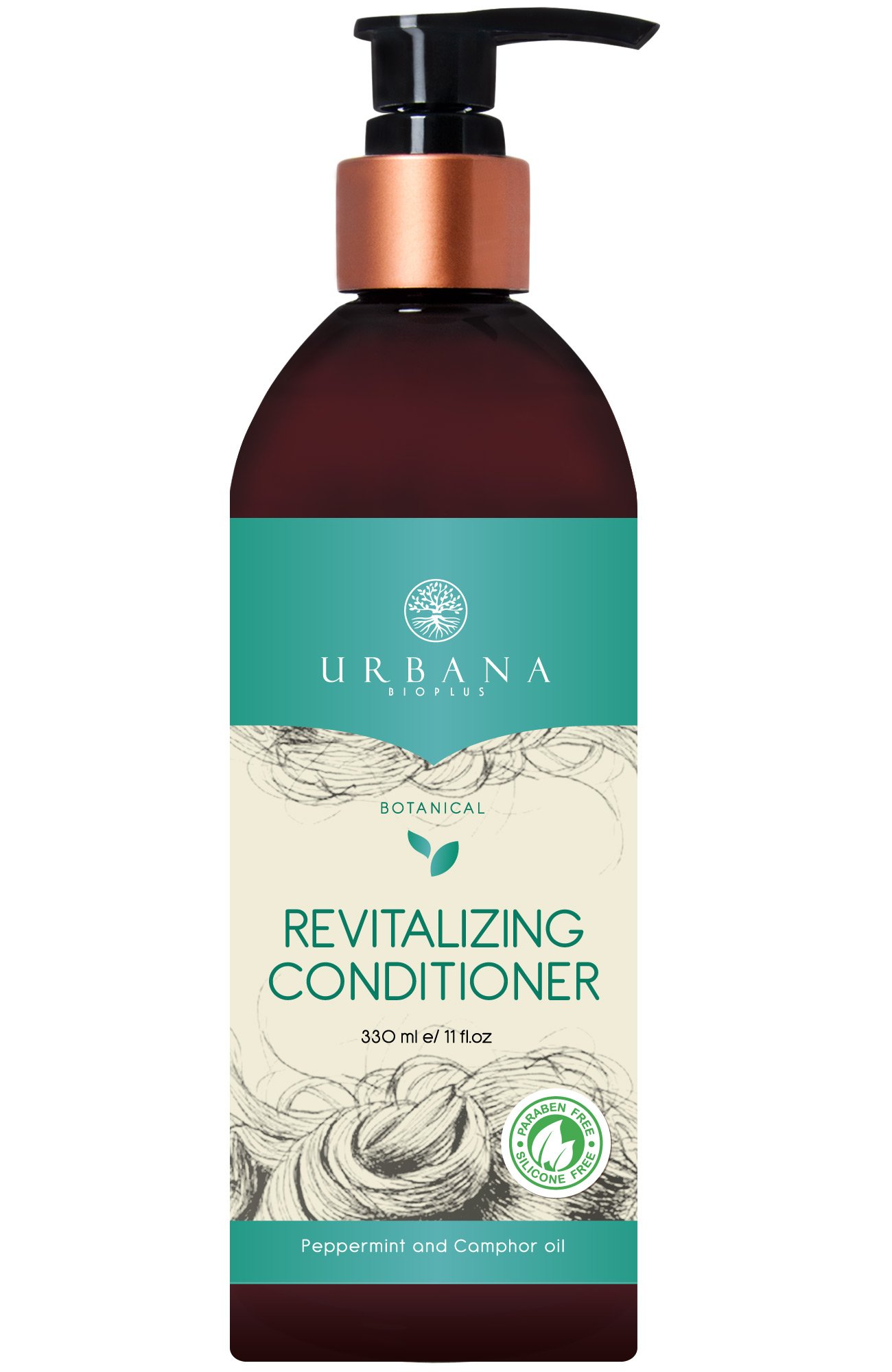Botanical Revitalizing Conditioner, Sulfate Paraben Silicon Free Daily Natural Hair Care Healthy Smooth Mask Shine Hydrating Nourishing Repair Damaged Beauty Women, 330 ml / 11 fl oz