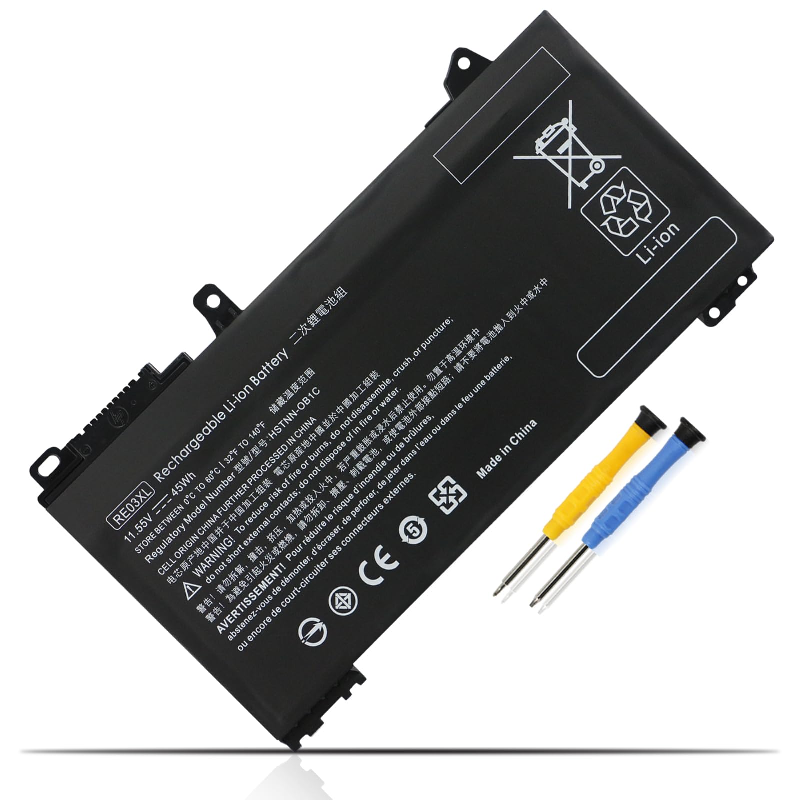 K KYUER RF03XL RE03XL Batería para HP ProBook 430 440 450 445 455 445R 455R G6 430 440 445 450 455 G7 Series REO3XL RE03045XL-PL HSTNN-OB1C HSTNN-0B1C HSTNN-DB9A L32407-AC1 L32407-2B1 L32407-2C1