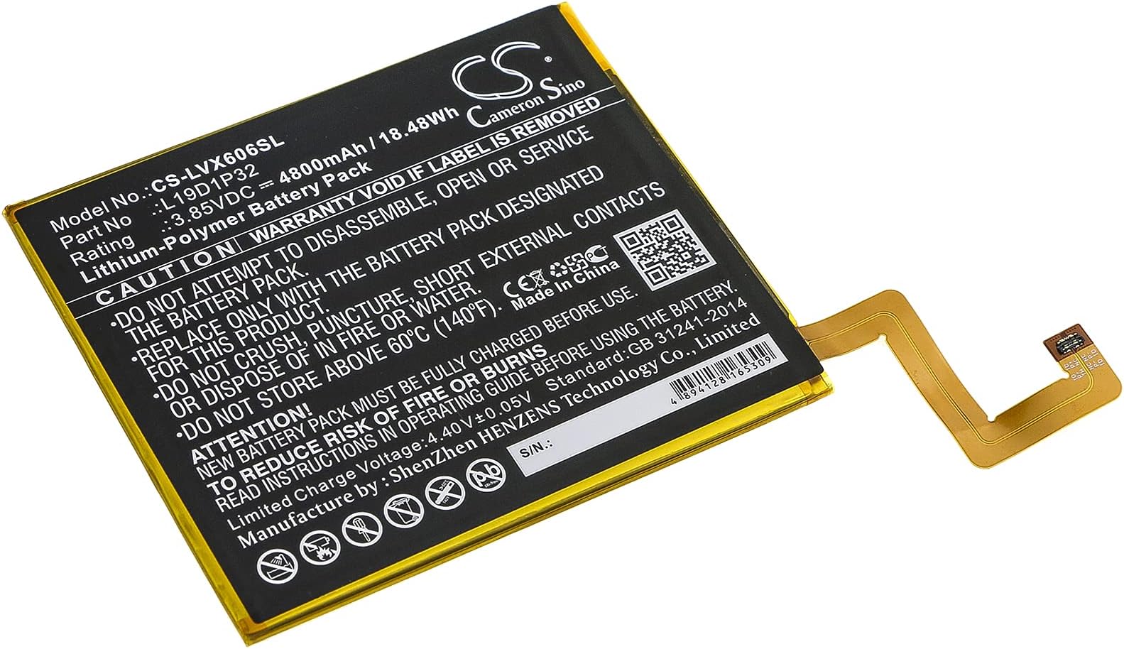 3.85v Compatible with Battery L19D1P32 Tab M10 Plus, TB-X606F