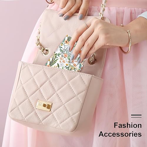 Miniatura 7 de Rouidr Portatarjetas de crédito, mini cartera para tarjetas de crédito, bloqueo RFID, de piel, delgada, organizador para tarjetas de crédito con 20