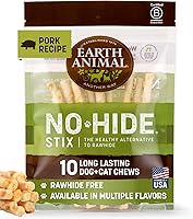 Vista 10 de Earth Animal No Hide Stix - Palitos masticables para perros pequeños sin cuero crudo de larga duración, mantequilla de maní, 10