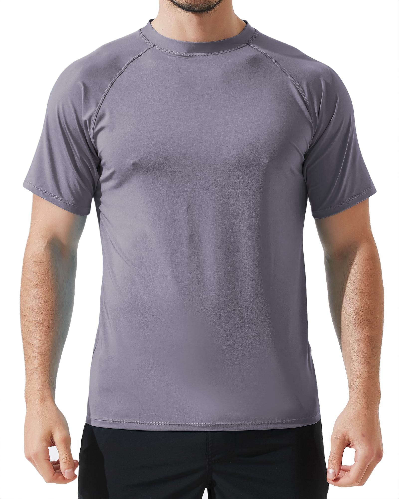 Arcweg Herren Rashguard UV T-Shirt Schwimm Shirt Kurzarm Schnell Trocknend Wassersurf-Shirt UPF 50 Tops Badeshirts (M-3XL)