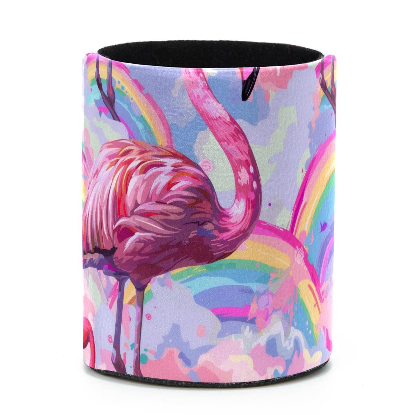 VAPOKF Round Pencil Holders for Desk, Flamingo Pen Holders Pen Pot Makeup Brushes Storage Desktop Stationery Supplies Organiser for Home Office