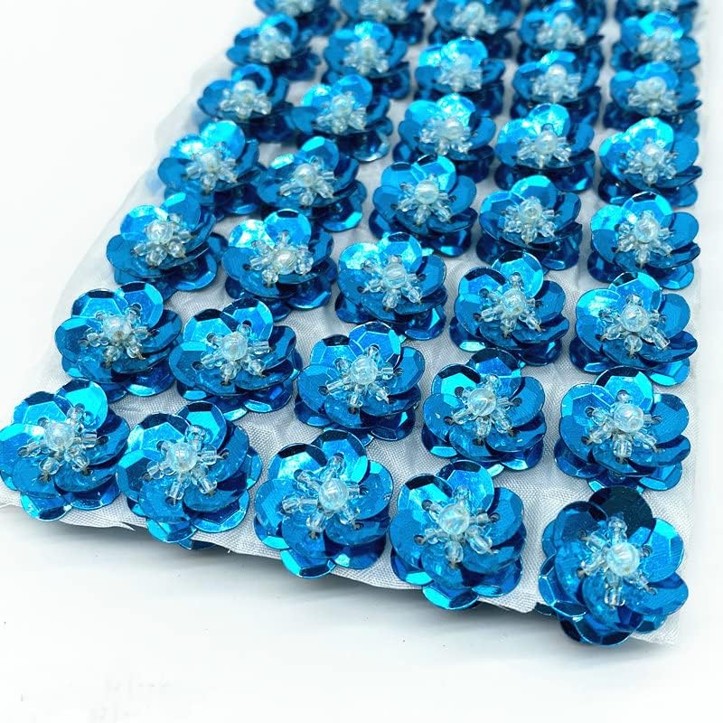50 unids0.591 in lentejuelas bordado flor parches artes manualidades parches de costura (falta azul E)