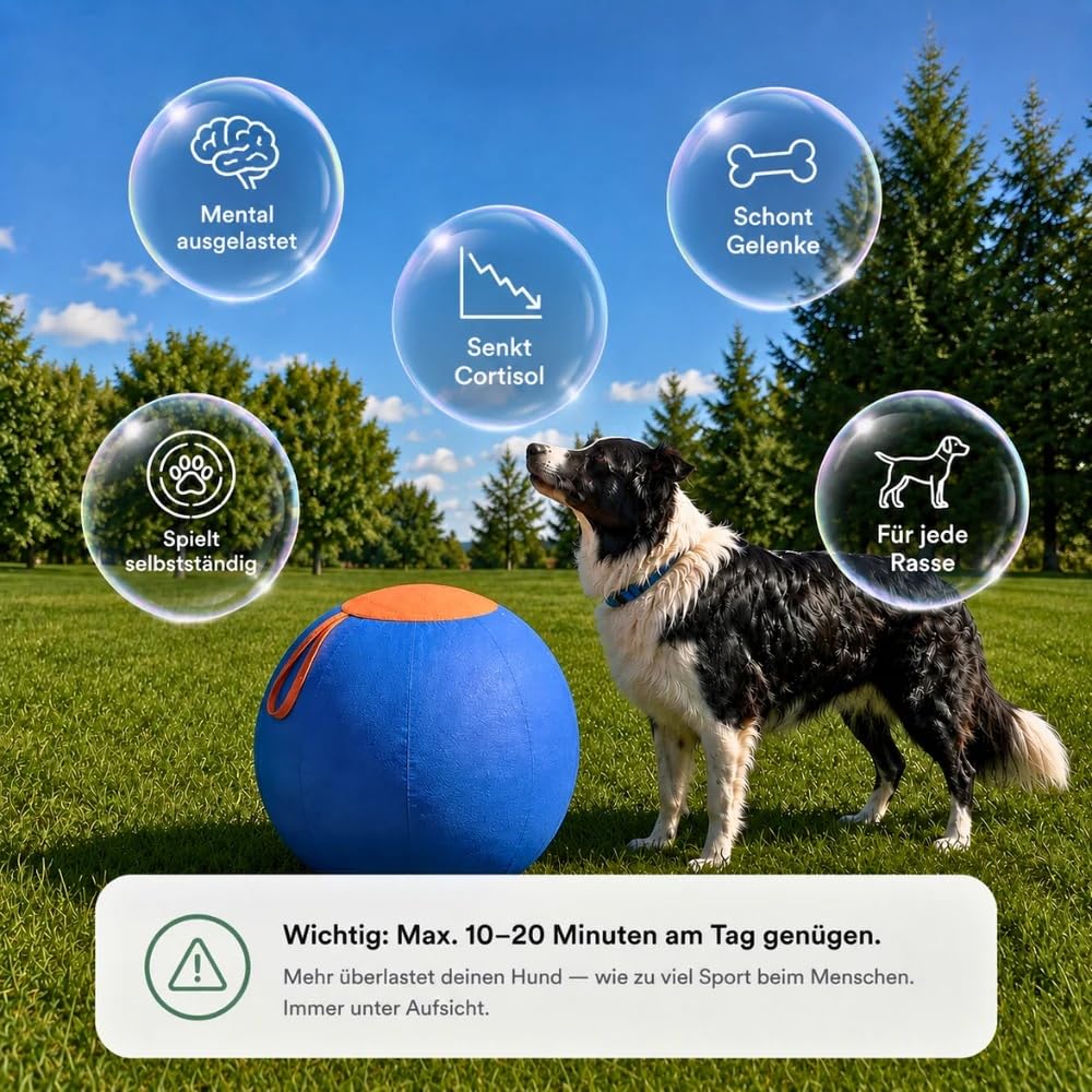 MEIION CurveaBall -BalleInteractive Ultra-Resistante, stimule l'instinct de Poursuite, pour Chien intérieur & extérieur