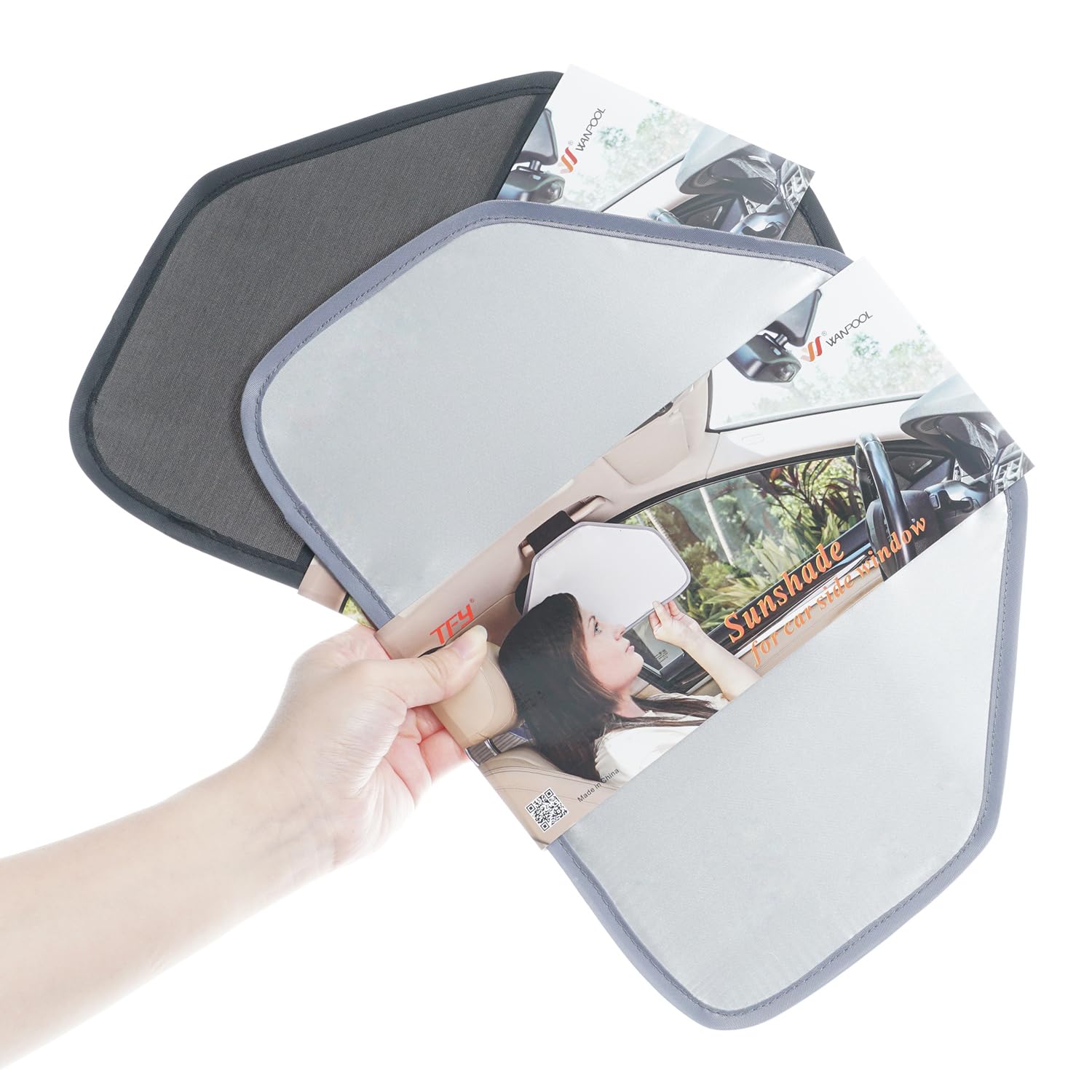 TFY Visera Solar para Ventana Lateral para manijas de Techo de Coche, Bloqueo Solar y Calor para Conductor o Pasajero, Reduce el deslumbramiento de la Ventana Lateral, fácil instalación y