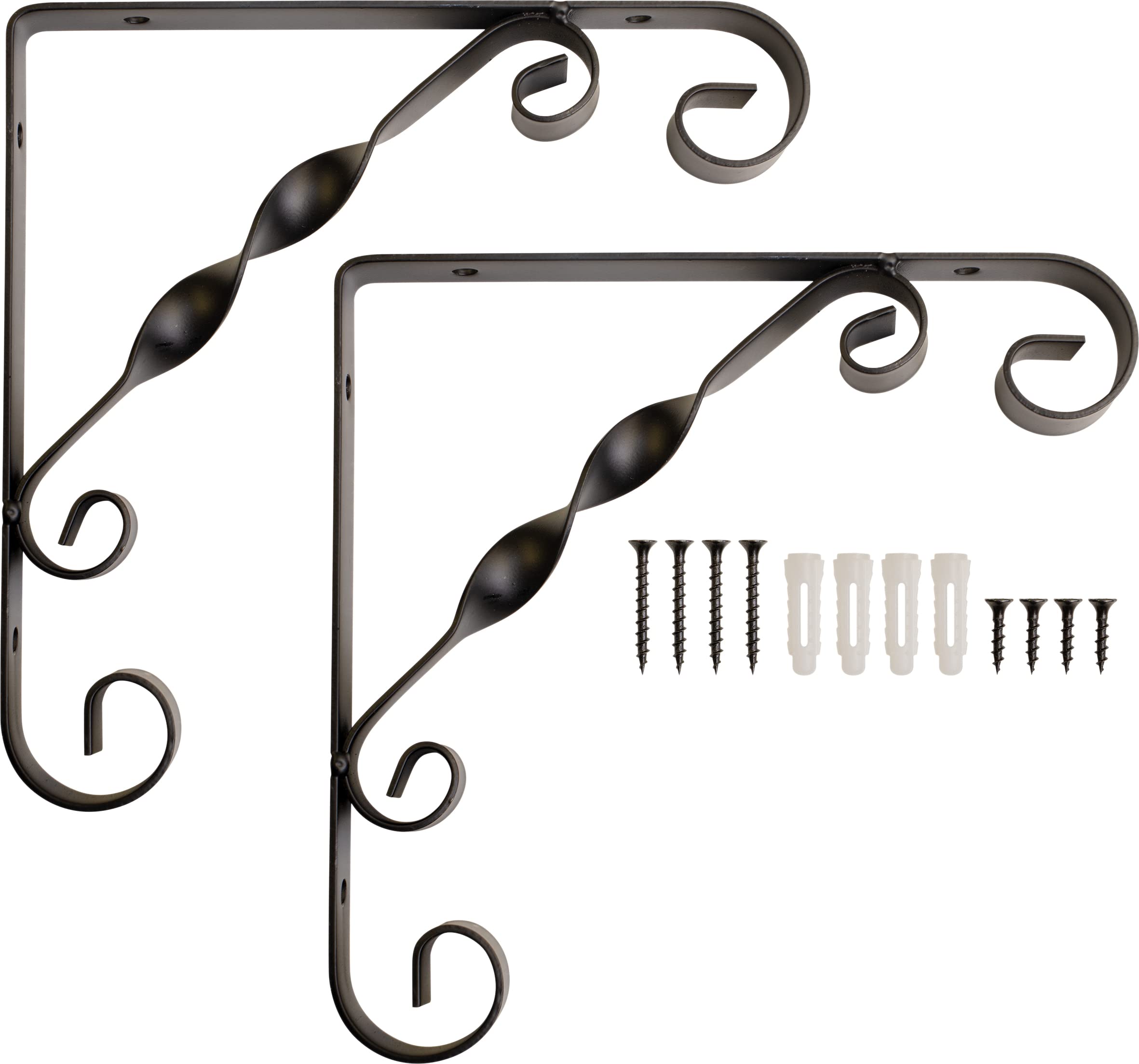 St Helens Shelf Bracket - 2 Pack - Ornate Wall Mount Brackets for Bookshelves, Garden Shelves & Household Shelves - 15kg Load Capacity