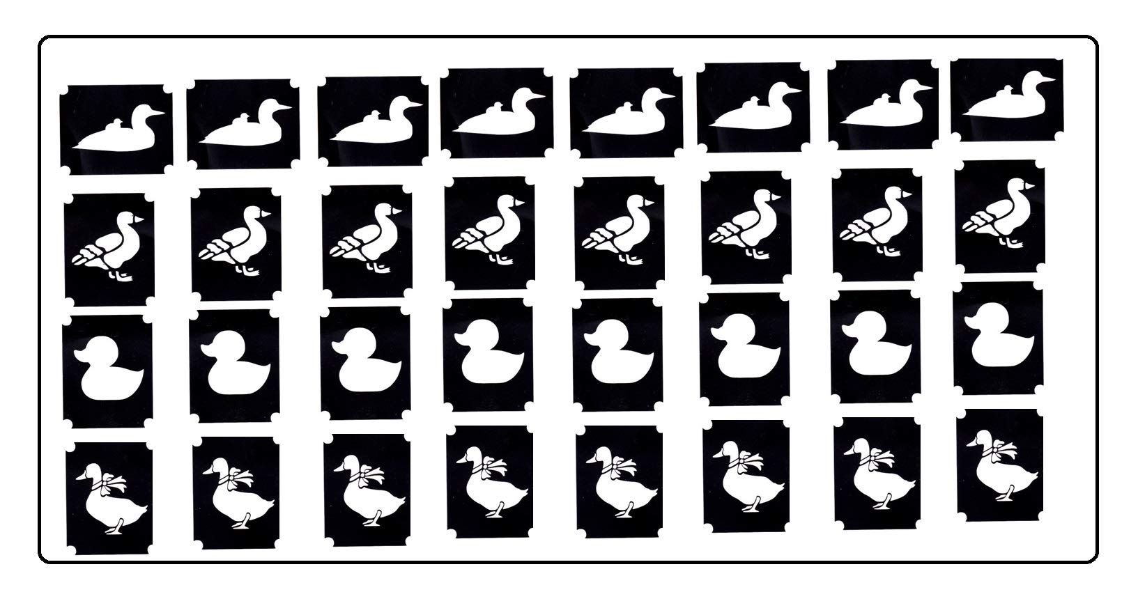 Birds Tattoo Stencil Collections (32 Tattoo Glitter Airbrush Stencil Duck)