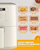 Vista 2 de 130 forros de papel para freidora de aire bella de 4 cuartos de galón (capacidad de 3.3 libras), forro de papel pergamino desechable rectangular