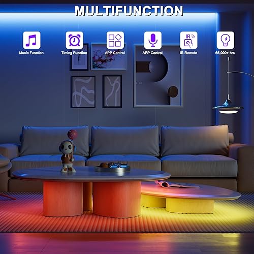 Miniatura 7 de Regulador de intensidad para tira de luz LED RGB COB, con aplicación, sincronización de música y control remoto IR para actualizar la tira de luces