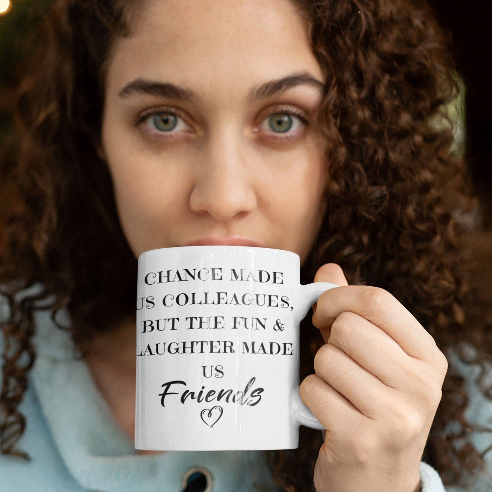 Chance Made Us Colleagues, tazza da caffè rosa da 326 ml, regalo di compleanno per colleghe e colleghe che vanno via, regalo di addio per colleghe e colleghe che vanno via