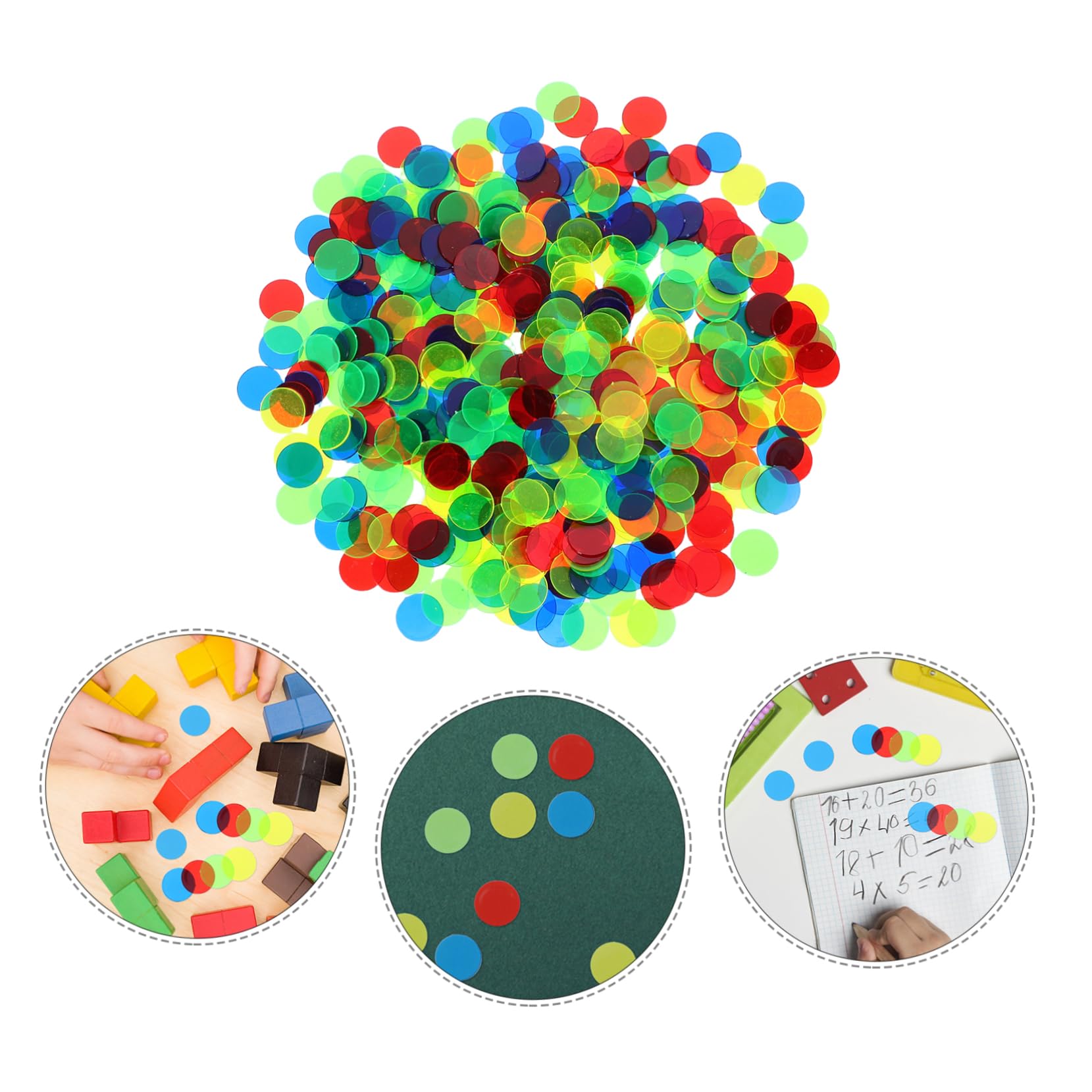 UPKOCH 500 Stück Spiel Chips aus Abs Kunststoff 15mm Durchmesser Bunte Plastikchips zum Sortieren und Markieren für Traditionelle Spiele und Mathe Spiele Zufällige Farbe