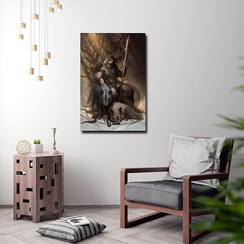 Miniatura 2 de Odin - Póster decorativo para pared, mitología nórdica, contemporáneo, decoración de pared, lienzo giclée, arte de pared, impresiones modernas,
