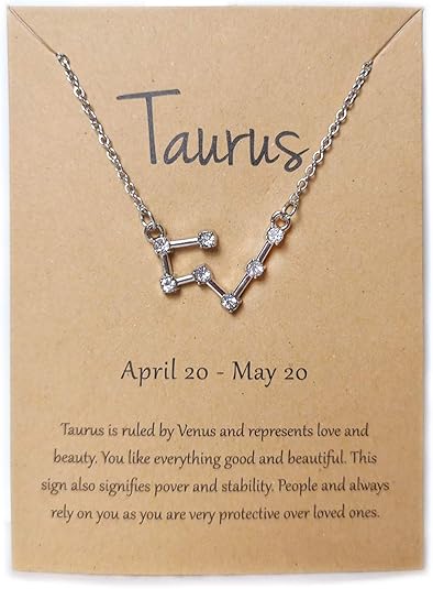 Rhinestone Zodiac Pendant Necklace for Women Silver Crystal 12 Constellation Necklaces Horoscope Sign Star Gemini Necklace Friendship Jewelry