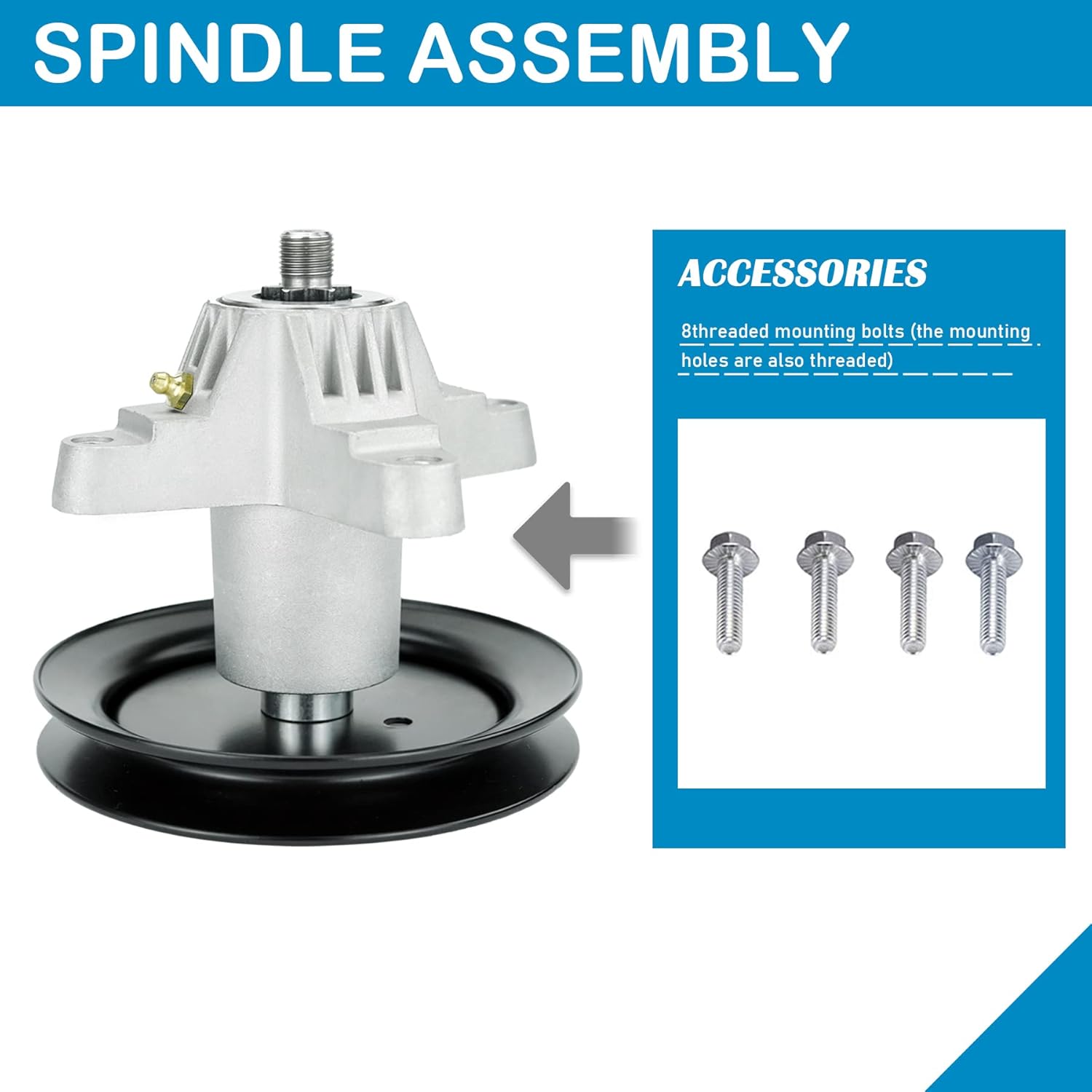 2PCS Spindle Assembly for Cub Cadet 918-04456 918-04456A 918-04456B 918-04461MTD Troy-Bilt LT1042 LT4200 42" Deck Lawn Mower