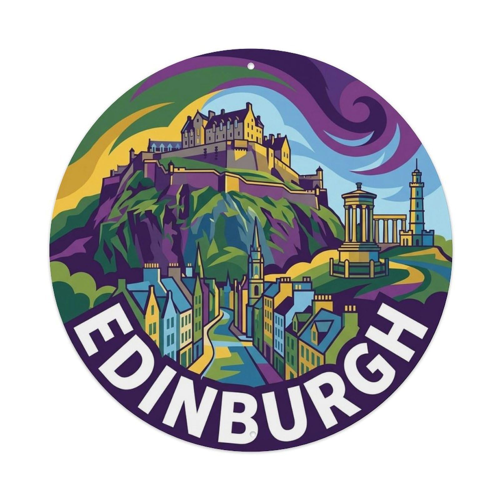 Scotland Edinburgh Heritage Retro Travel Metal Tin Sign