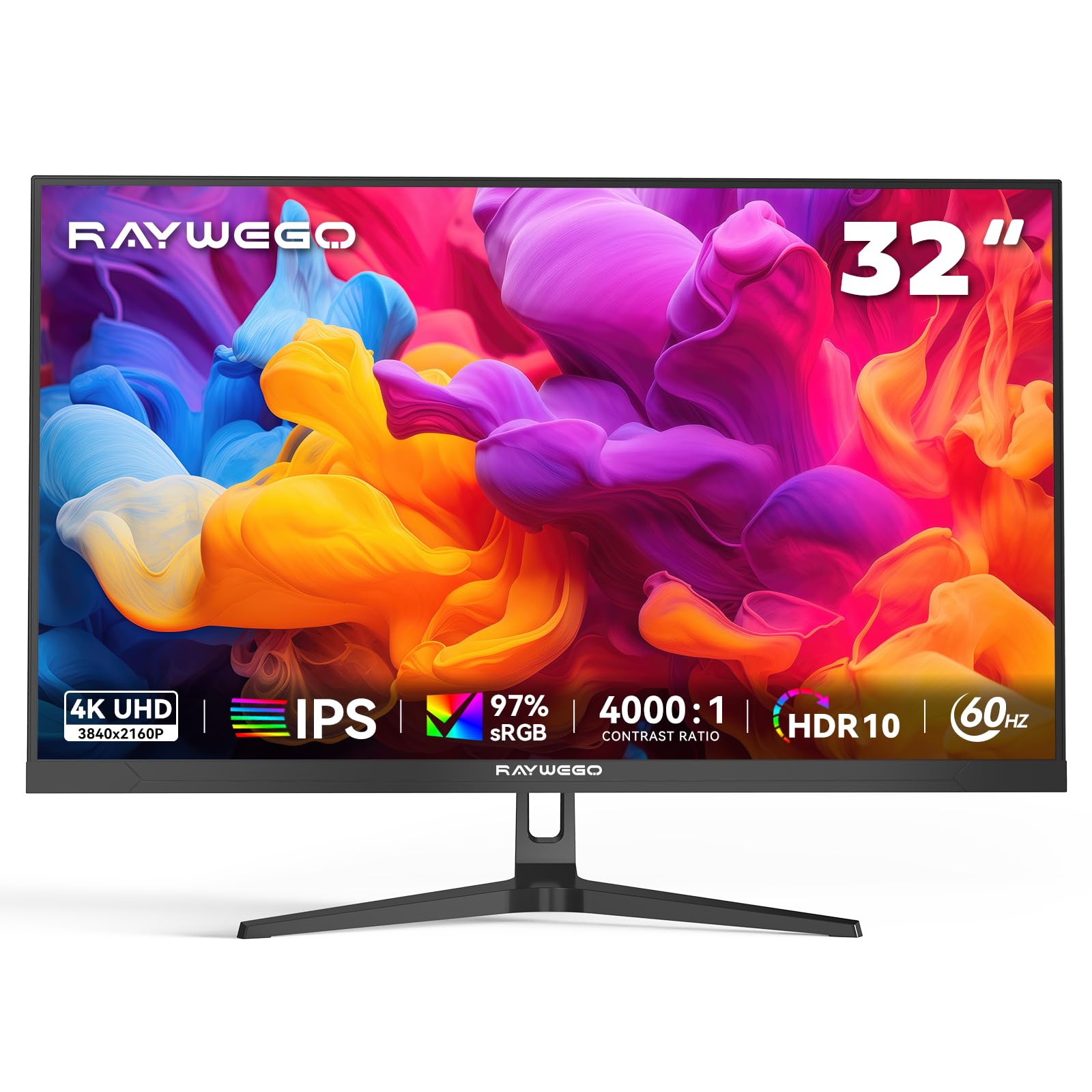 Raywego 4K 32-Inch Office Monitor, IPS Panel, 97% sRGB, Eye-Care Monitor with Slim Bezel, VASE&HDMI, UHD 3840 x 2160p, 60HZ for Gaming and Work — view 9