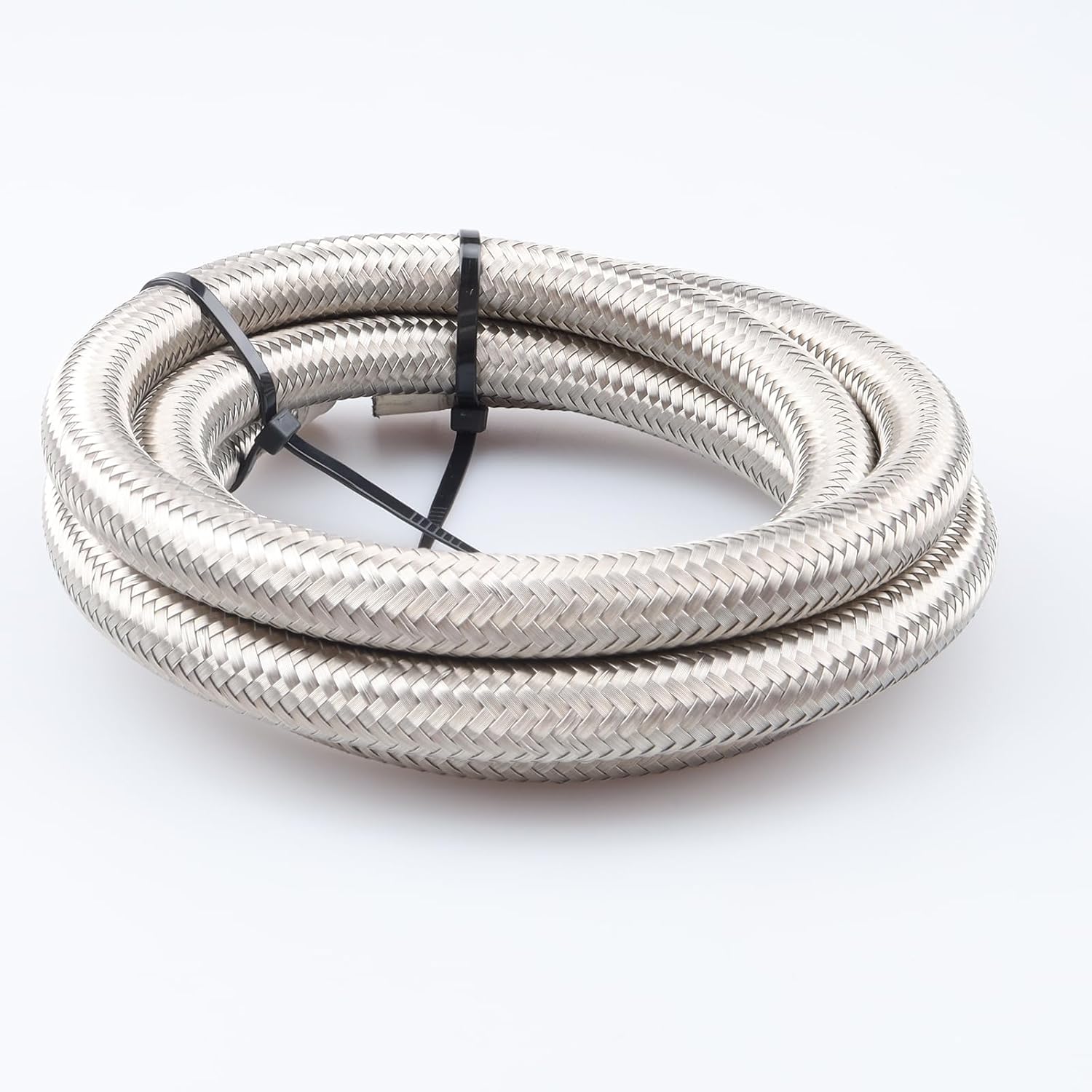 AC PERFORMANCE -6 AN Hose Fuel Line, Stainless Steel Braided CPE Rubber, Compatible with Fuel System, E85, E10, Oil, Gasoline, Methanol, Lubricants, Coolant System (5 Feet)